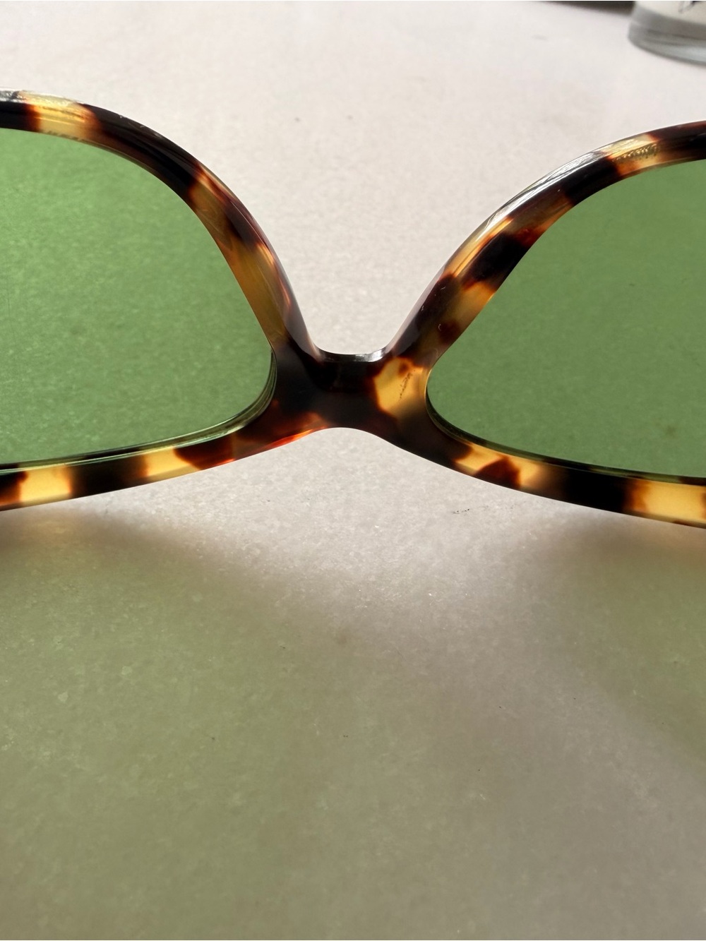 Tory Burch Tortoiseshell Sunglasses with Green Lenses and Orange Case - Picture 8 of 9